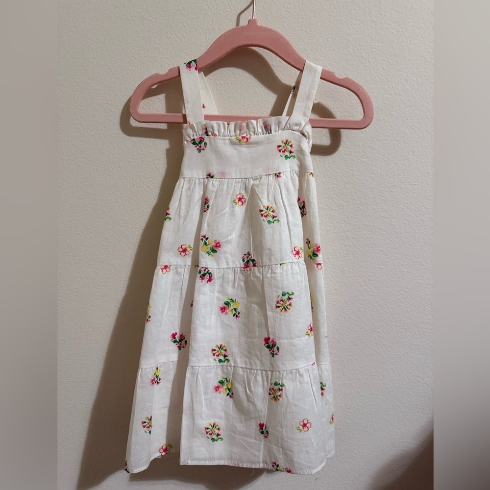 Janie and Jack White Dress with Floral Accents